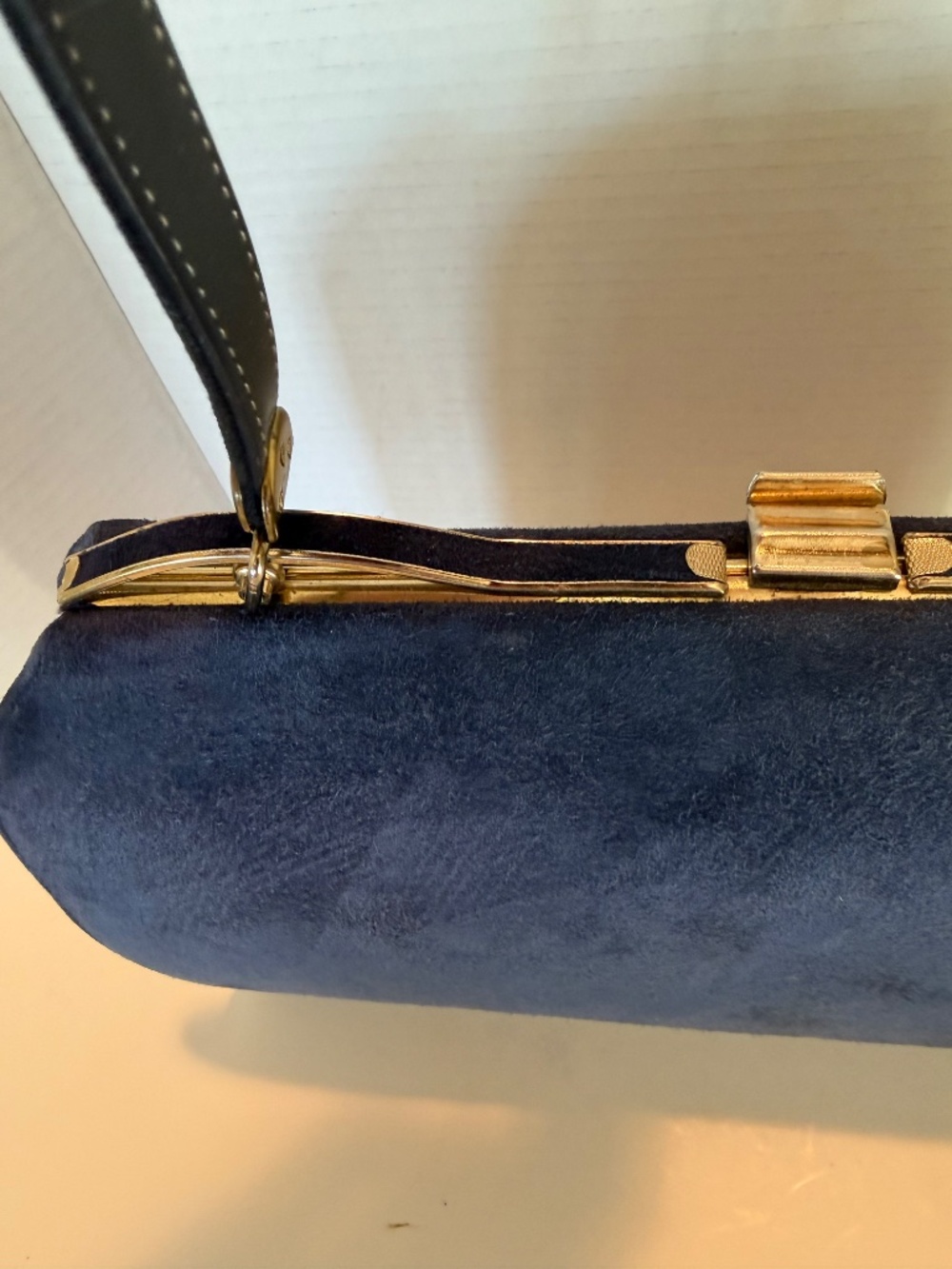 Vintage 1960’s Mar-Shel Suede Handbag Blue - Picture 6 of 14
